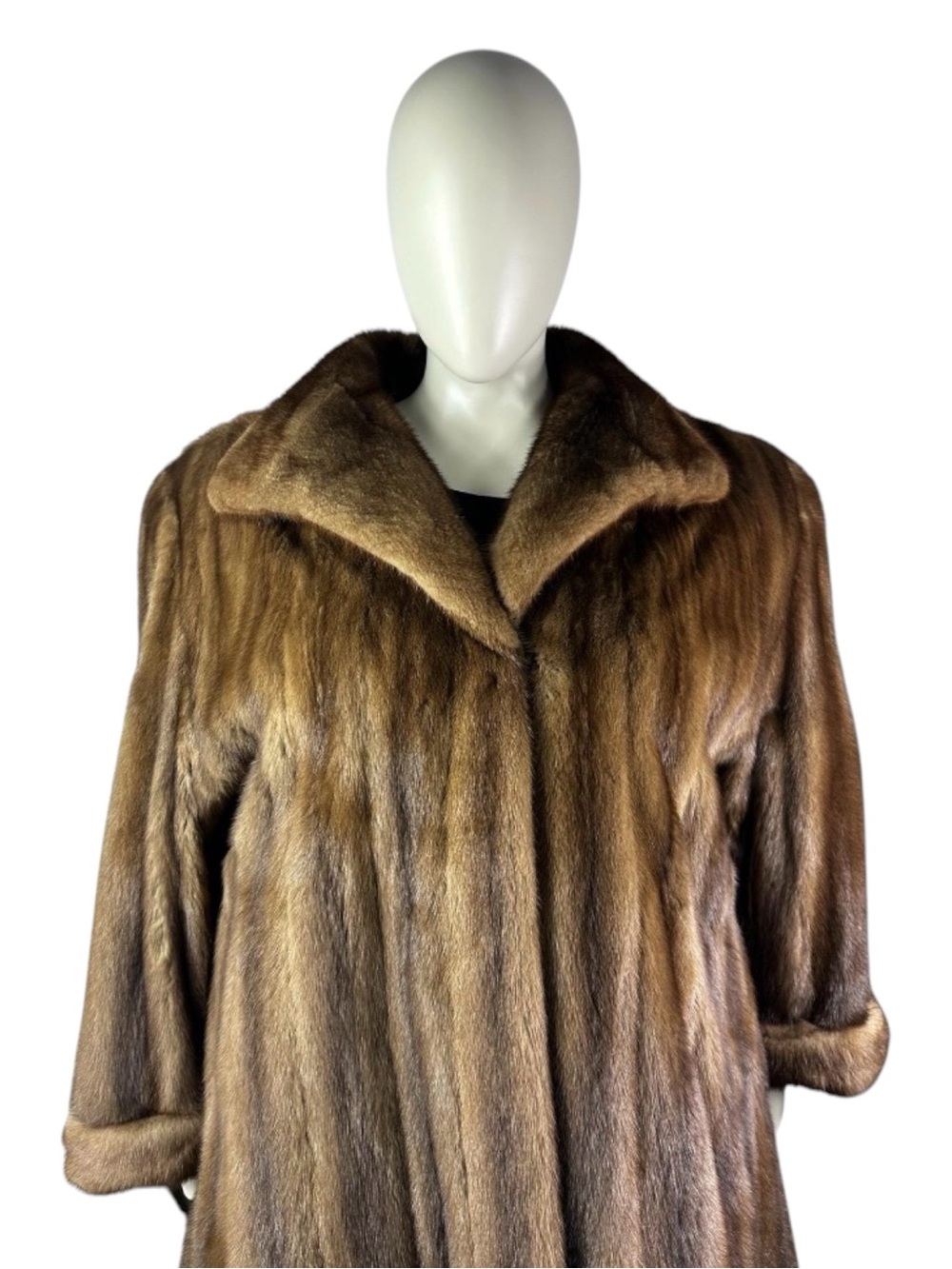 PASTEL MINK Swing Coat, Plus Size 6XL, 64” Bust, Certified Vintage Fur w/St Bag
